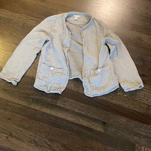 Adrienne Vittadini Linen Blend Jacket Beige Small S EUC